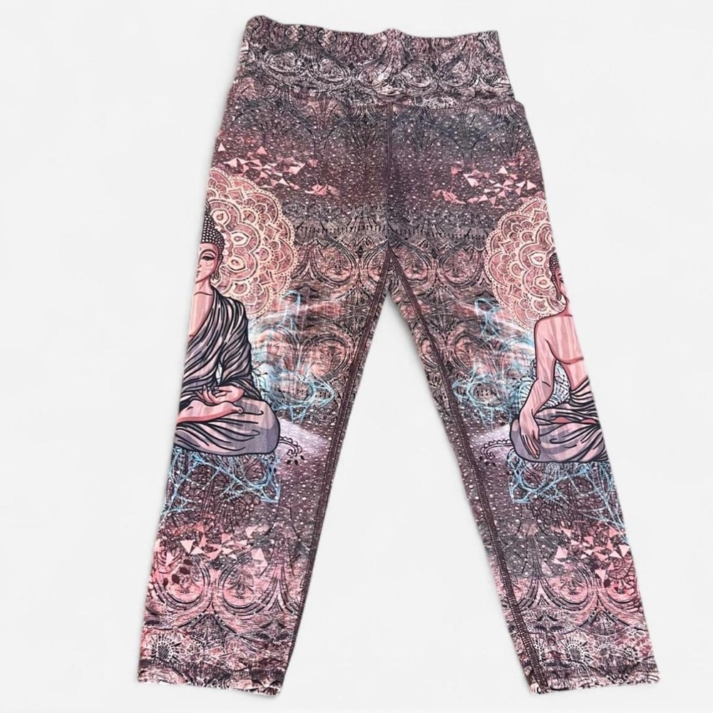 Yoga Leggings with Pink Buddha Graphic Size Medium‎